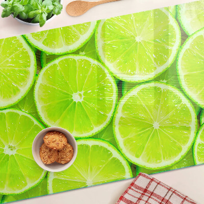Szklana deska do krojenia z nadrukiem przedstawiającym plastry limonki