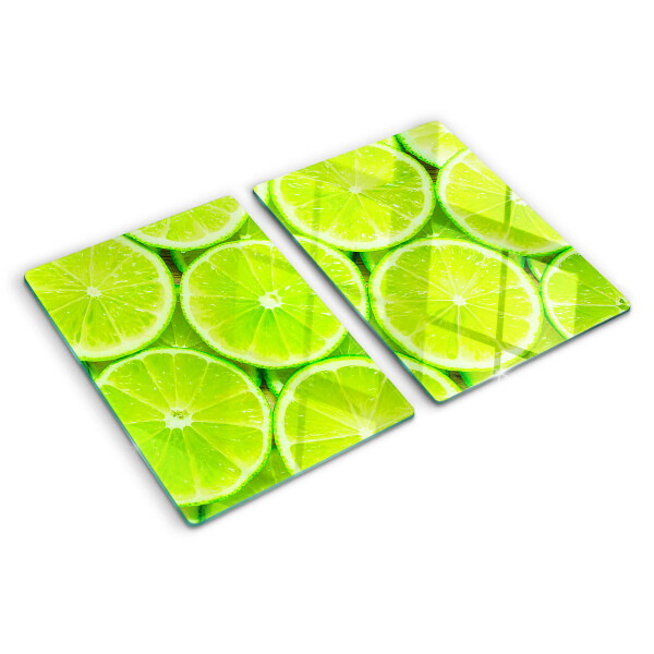Szklana deska do krojenia z nadrukiem przedstawiającym plastry limonki
