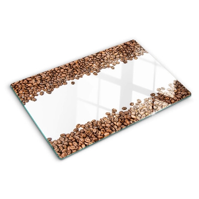 Szklana deska kuchenna z motywem ziaren kawy