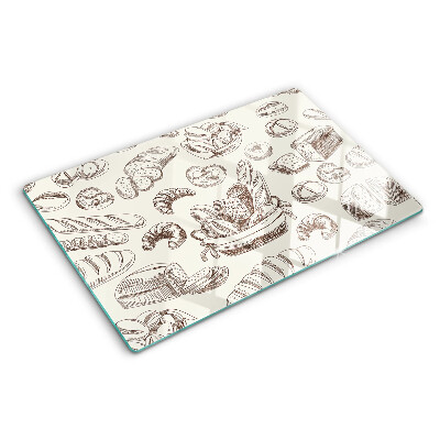 Szklana deska do krojenia z motywem wypieków i słodkich przekąsek