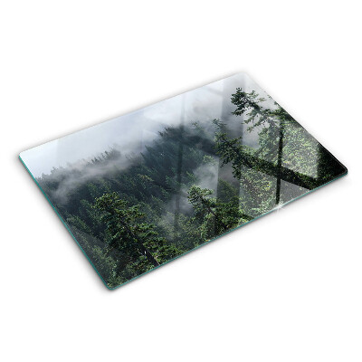 Szklana deska do krojenia z motywem „Las w chmurach”