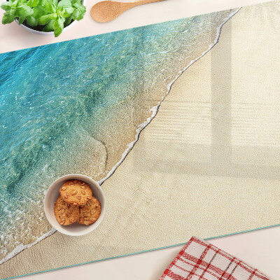 Deska kuchenna szklana z motywem plaży i fal morskich