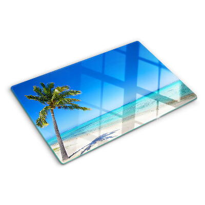 Deska kuchenna szklana Plaża z palmą