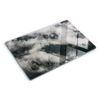 Deska kuchenna szklana z motywem gór w chmurach