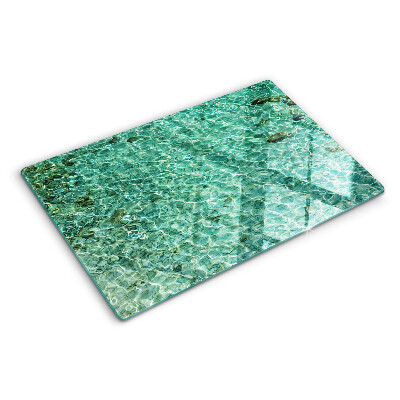 Szklana deska do krojenia z nadrukiem przedstawiającym wzór wody w basenie