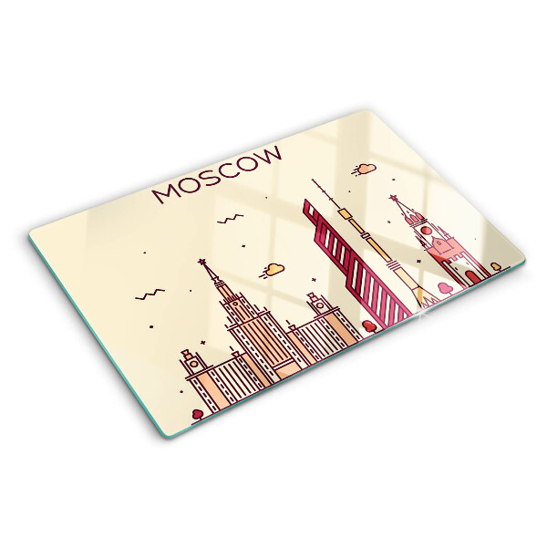 Deska kuchenna szklana z nadrukiem przedstawiającym panoramę Moskwy