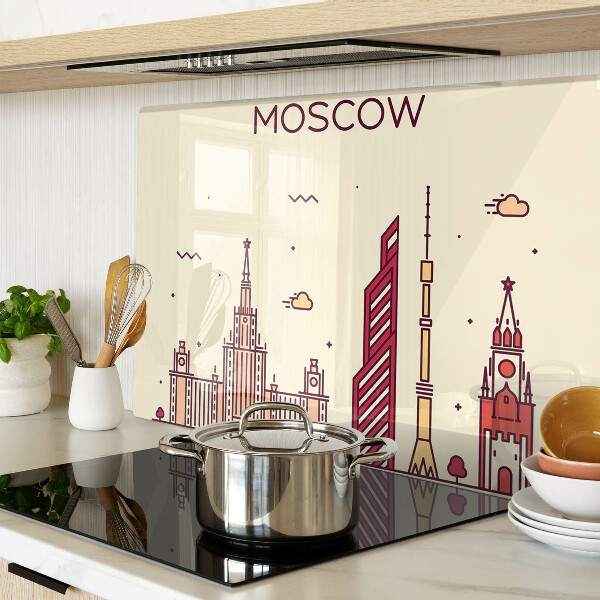 Deska kuchenna szklana z nadrukiem przedstawiającym panoramę Moskwy
