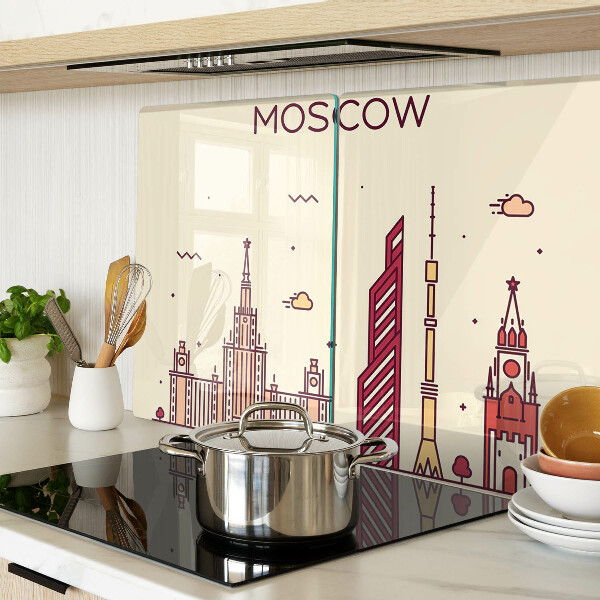 Deska kuchenna szklana z nadrukiem przedstawiającym panoramę Moskwy