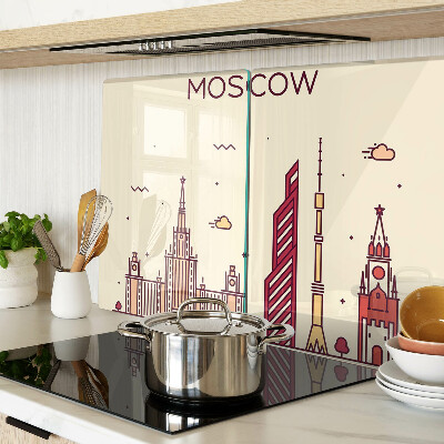 Deska kuchenna szklana z nadrukiem przedstawiającym panoramę Moskwy