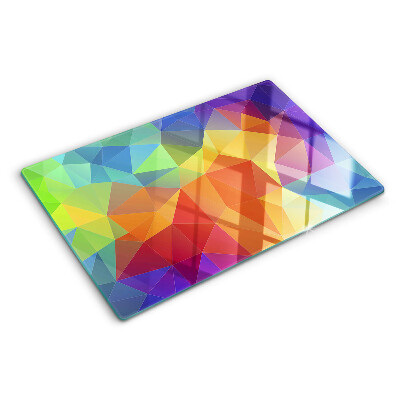 Szklana deska do krojenia z wzorem kolorowych trójkątów