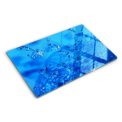 Szklana deska kuchenna z motywem wody i bąbelków powietrza