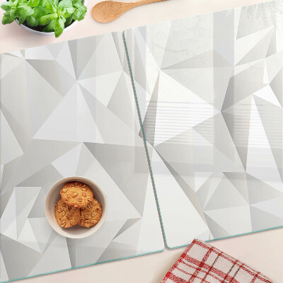 Deska kuchenna szklana z motywem geometrycznych brył