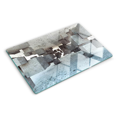 Szklana deska kuchenna z abstrakcyjną kompozycją przestrzenną