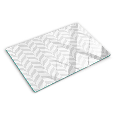 Deska kuchenna szklana z motywem liści w faliste wzory