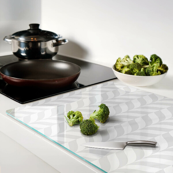 Deska kuchenna szklana z motywem liści w faliste wzory