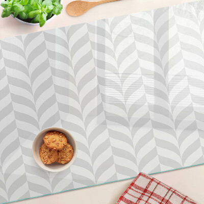 Deska kuchenna szklana z motywem liści w faliste wzory