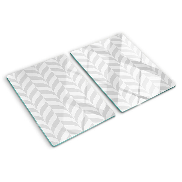 Deska kuchenna szklana z motywem liści w faliste wzory