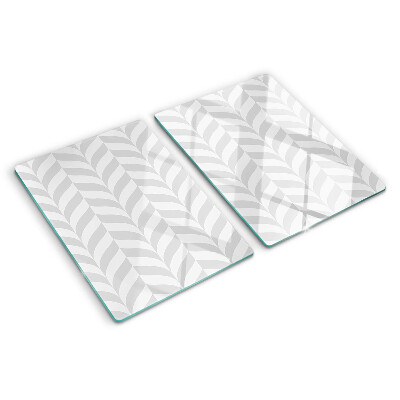 Deska kuchenna szklana z motywem liści w faliste wzory