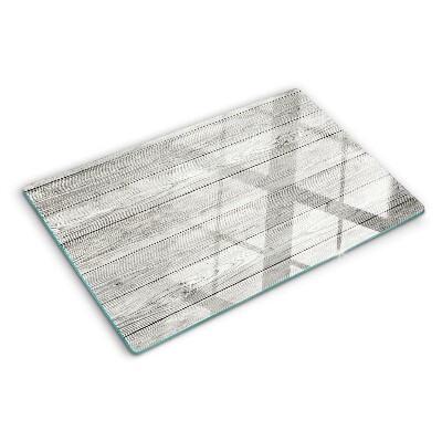 Szklana deska kuchenna z drewnianym wzorem w odcieniach szarości