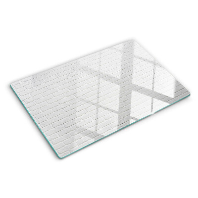 Szklana deska do krojenia z nadrukiem przedstawiającym ceglany wzór