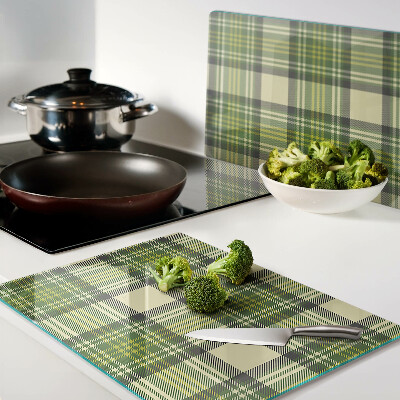 Szklana deska kuchenna z motywem w kratkę