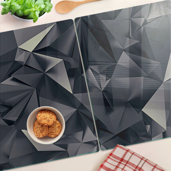 Szklana deska kuchenna z motywem geometrycznym w odcieniach szarości