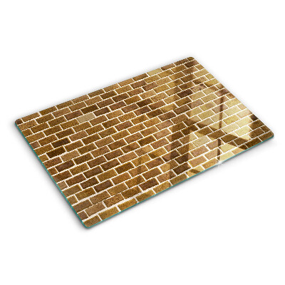 Szklana deska do krojenia z nadrukiem imitującym ceglaną ścianę