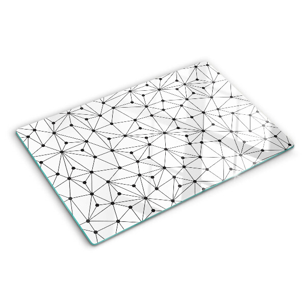 Deska kuchenna szklana z motywem geometrii sieciowej