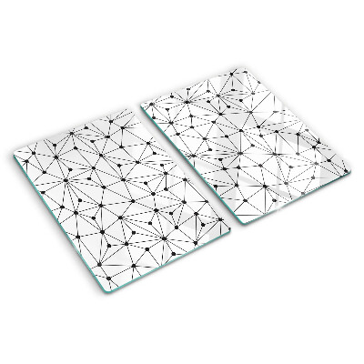 Deska kuchenna szklana z motywem geometrii sieciowej