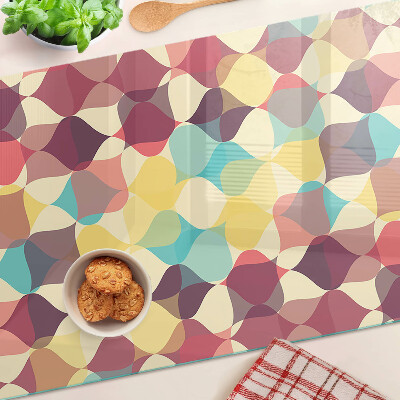 Deska kuchenna szklana z motywem geometrycznych kolorowych kółek