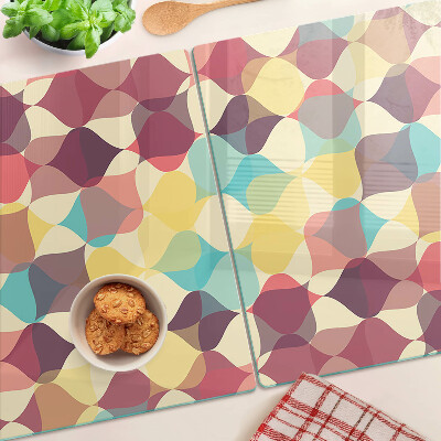 Deska kuchenna szklana z motywem geometrycznych kolorowych kółek