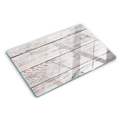 Szklana deska kuchenna w stylu rustykalnym z drewnianym wykończeniem