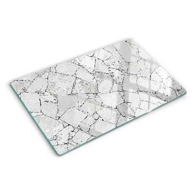 Deska kuchenna szklana z motywem pękniętego marmuru