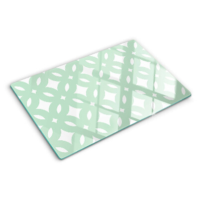 Szklana deska do krojenia z geometrycznym wzorem w pastelowych kolorach