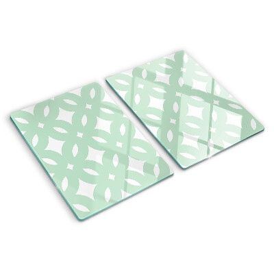 Szklana deska do krojenia z geometrycznym wzorem w pastelowych kolorach