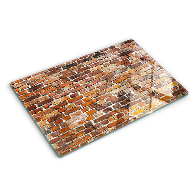 Szklana deska kuchenna z nadrukiem przedstawiającym ceglaną ścianę