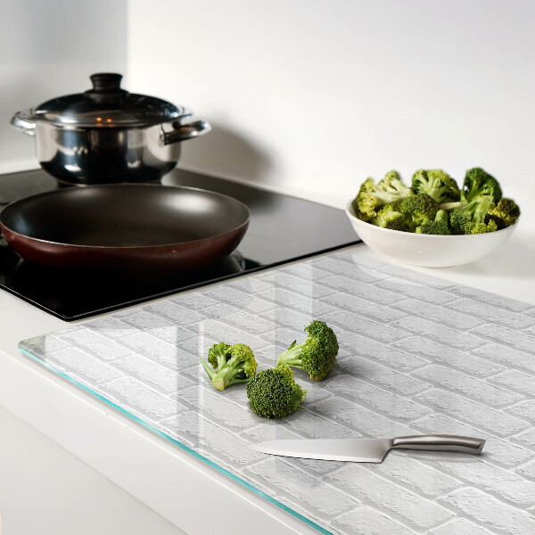 Deska kuchenna szklana z nadrukiem przedstawiającym ceglany wzór