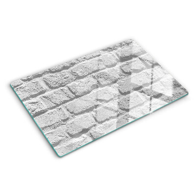 Szklana deska kuchenna z motywem muru z cegieł