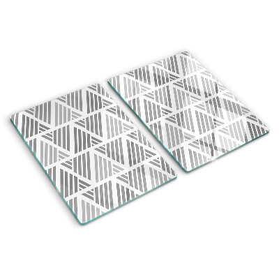 Deska kuchenna szklana z geometrycznym wzorem w odcieniach szarości