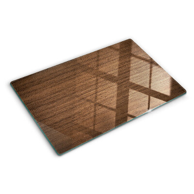 Deska kuchenna szklana z wykończeniem z drewna orzechowego