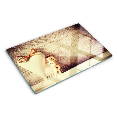 Deska kuchenna szklana z motywem „Miłość i serce”