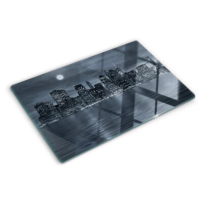 Szklana deska do krojenia z nadrukiem panoramicznego widoku nocnego miasta