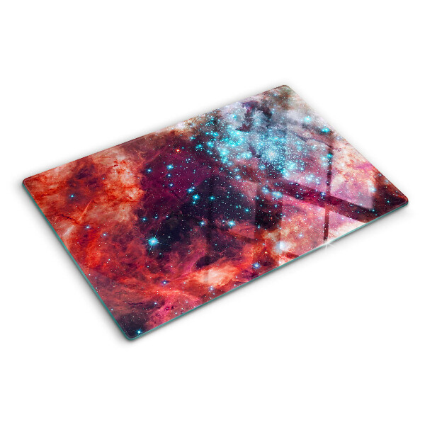 Szklana deska do krojenia z motywem kosmicznego pejzażu z gwiazdami