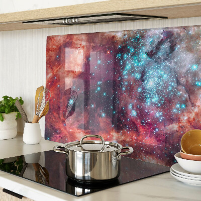 Szklana deska do krojenia z motywem kosmicznego pejzażu z gwiazdami