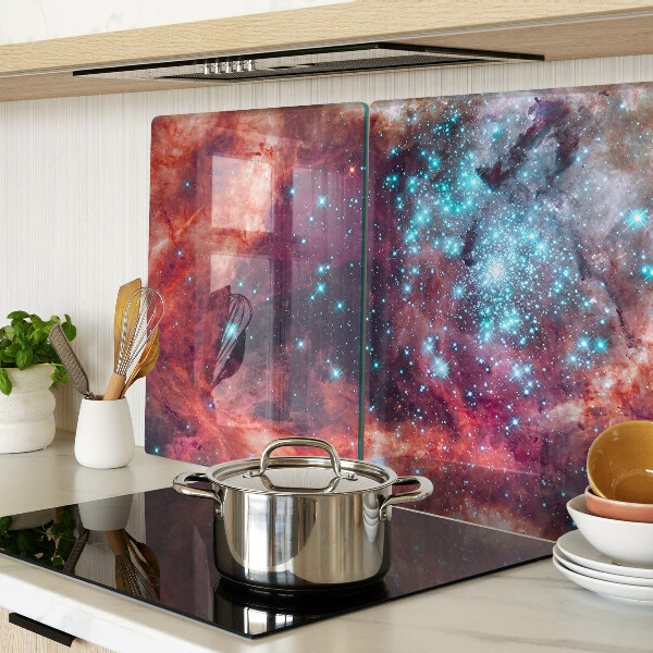 Szklana deska do krojenia z motywem kosmicznego pejzażu z gwiazdami