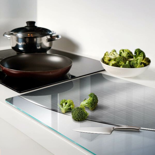 Szklana deska do krojenia w metalicznym połysku z subtelnymi refleksami