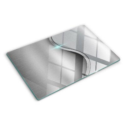 Szklana deska do krojenia z nowoczesnym wzorem z falą