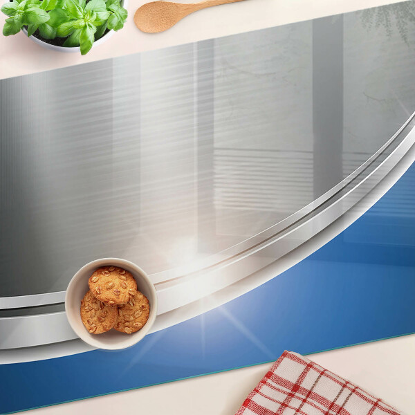 Szklana deska kuchenna Metaliczny efekt z niebieskimi akcentami