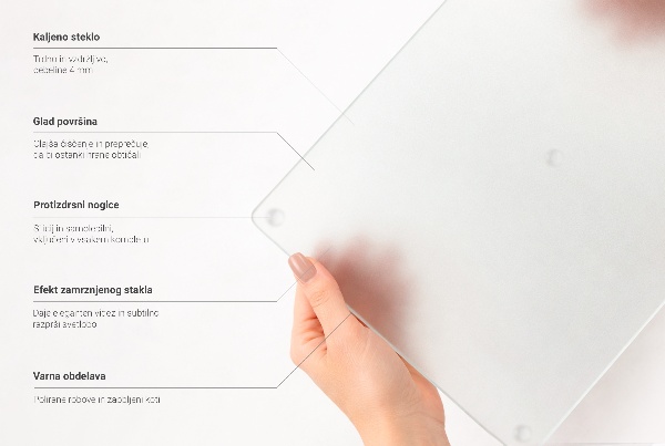 Szklana deska do krojenia Szklana deska do krojenia w wersji heksagonalnej o półtransparentnym wykończeniu