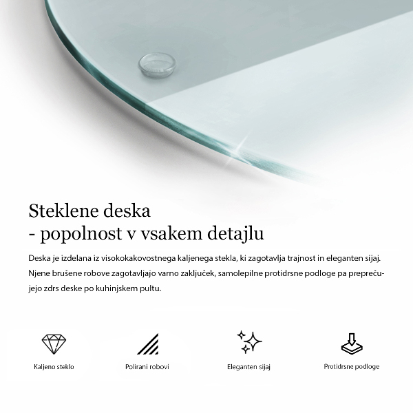 Deska do krojenia Deska do krojenia transparentna o okrągłym kształcie